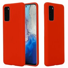 Защитный чехол Deexe Silicone Case для Samsung Galaxy S20 Plus (G985) - Red