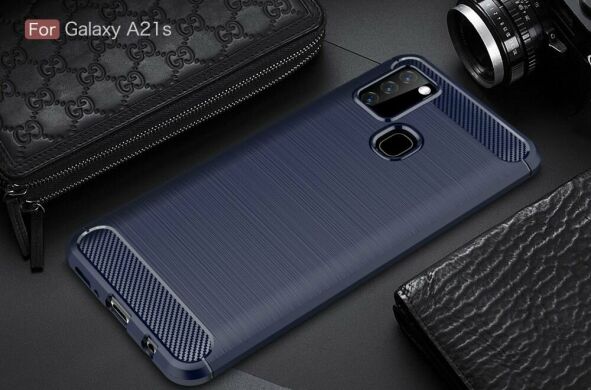 Защитный чехол UniCase Carbon для Samsung Galaxy A21s (A217) - Blue