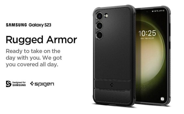Защитный чехол Spigen (SGP) Rugged Armor для Samsung Galaxy S23 (S911) - Matte Black