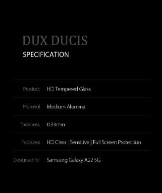Захисне скло DUX DUCIS Full Glue для Samsung Galaxy A22 5G (A226) - Black