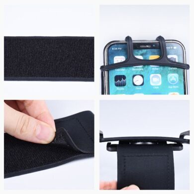 Чехол на руку Deexe Silicone Wristband для смартфонов шириной до 77мм - Black