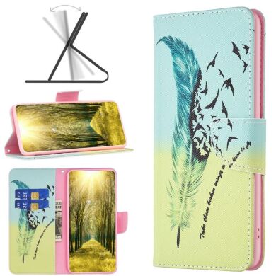 Чехол-книжка Deexe Color Wallet для Samsung Galaxy A05s (A057) - Feather and Birds