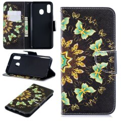 Чехол-книжка Deexe Color Wallet для Samsung Galaxy A30 (A305) / A20 (A205) - Colorized Butterfly