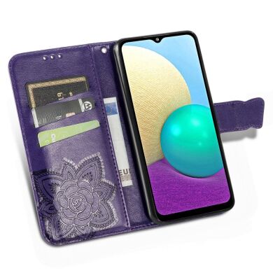 Чехол UniCase Butterfly Pattern для Samsung Galaxy A02 (A022) - Dark Purple