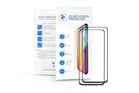 Комплект защитных стекол (2 в 1) 2E Basic Full Glue для Samsung Galaxy A20 (A205) / A30 (A305)/ A50(A505) - Black