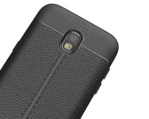 Защитный чехол Deexe Leather Cover для Samsung Galaxy J3 2017 (J330) - Black