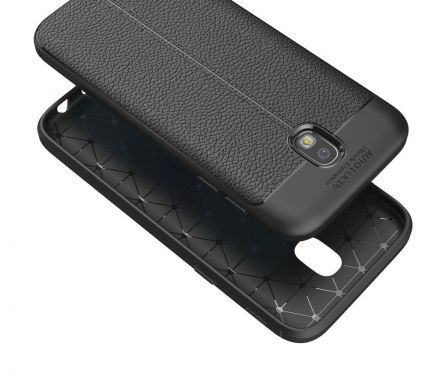 Защитный чехол Deexe Leather Cover для Samsung Galaxy J3 2017 (J330) - Gray