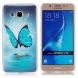 Силиконовый (TPU) чехол Deexe LumiCase для Samsung Galaxy J7 2016 (J710) - Blue Butterfly. Фото 2 из 7
