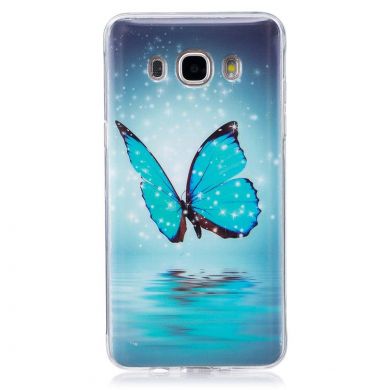 Силиконовый (TPU) чехол Deexe LumiCase для Samsung Galaxy J7 2016 (J710) - Blue Butterfly