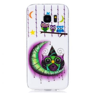 Силиконовый (TPU) чехол Deexe LumiCase Samsung Galaxy S7 edge (G935) - Owl's Family