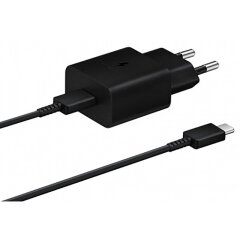 Сетевое зарядное устройство Samsung 15W Power Adapter + кабель Type-C to Type-C (EP-T1510XBEGRU) - Black