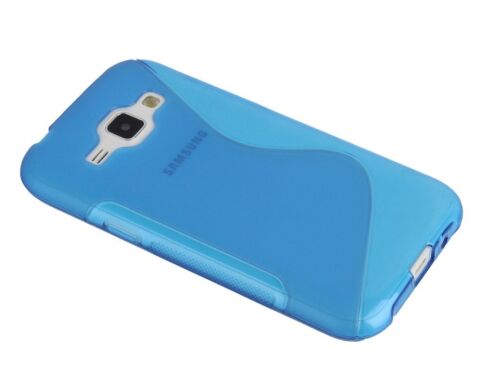 Силиконовая накладка Deexe S Line для Samsung Galaxy J1 Ace (J110) - Blue