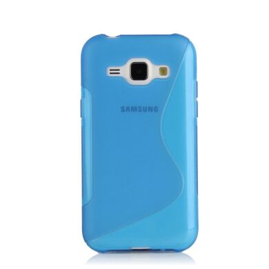 Силиконовая накладка Deexe S Line для Samsung Galaxy J1 Ace (J110) - Blue
