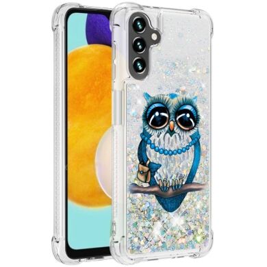 Силиконовый (TPU) чехол Deexe Fashion Glitter для Samsung Galaxy A13 5G (A136) / A04s (A047) - Owl