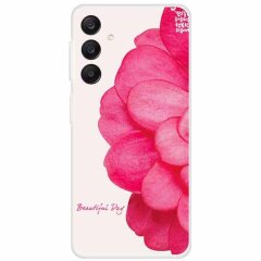 Силиконовый (TPU) чехол Deexe Life Style для Samsung Galaxy A25 (A256) - Pink Flower