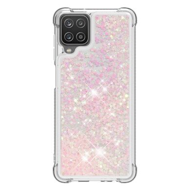 Силиконовый (TPU) чехол Deexe Liquid Glitter для Samsung Galaxy A12 (A125) / A12 Nacho (A127) / M12 (M127) - Pink