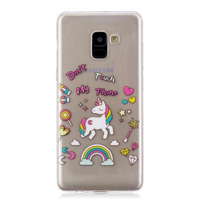 Силиконовый (TPU) чехол Deexe Pretty Glossy для Samsung Galaxy A8+ (A730) - Unicorn