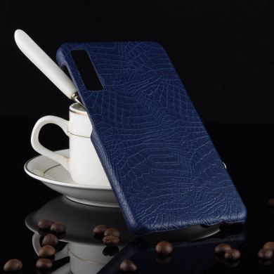 Защитный чехол Deexe Croco Style для Samsung Galaxy A7 2018 (A750) - Dark Blue