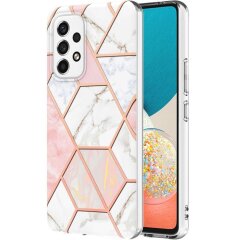 Защитный чехол Deexe Marble Pattern для Samsung Galaxy A53 (A536) - White / Pink