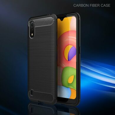 Защитный чехол UniCase Carbon для Samsung Galaxy A01 (A015) - Red