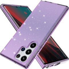 Защитный чехол UniCase Glitter Series для Samsung Galaxy S22 Ultra - Transparent Purple