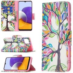 Чохол-книжка Deexe Color Wallet для Samsung Galaxy A22 5G (A226) - Colorful Tree