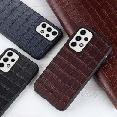 Кожаный чехол UniCase Croco Skin для Samsung Galaxy A23 (A235) - Black