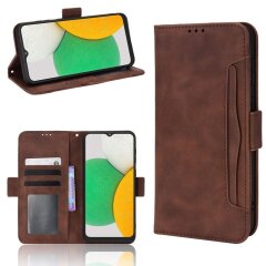 Чехол Deexe Wallet Stand для Samsung Galaxy A03 Core (A032) - Brown