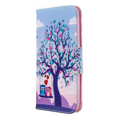 Чехол-книжка Deexe Color Wallet для Samsung Galaxy A01 (A015) - Couple Owls and Tree