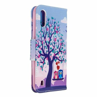 Чехол-книжка Deexe Color Wallet для Samsung Galaxy A01 (A015) - Couple Owls and Tree