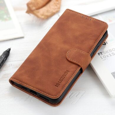 Чехол-книжка KHAZNEH Retro Wallet для Samsung Galaxy S23 Plus - Brown