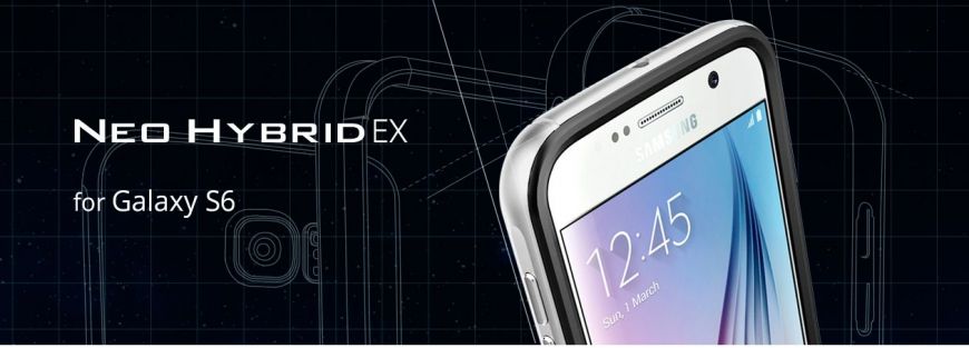 Чехол SGP Neo Hybrid EX для Samsung Galaxy S6 (G920) + пленка на заднюю панель - Dark Gray