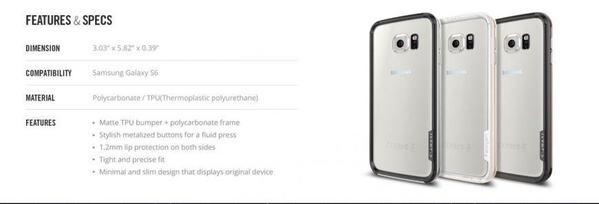 Чехол SGP Neo Hybrid EX для Samsung Galaxy S6 (G920) + пленка на заднюю панель - Gold