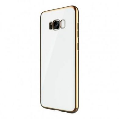 Cиликоновый (TPU) чехол Deexe Glossy Border для Samsung Galaxy S8 (G950) - Gold
