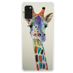 Силиконовый (TPU) чехол Deexe Life Style для Samsung Galaxy A41 (A415) - Giraffe