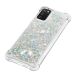 Силиконовый (TPU) чехол Deexe Liquid Glitter для Samsung Galaxy A03s (A037) - Silver Hearts. Фото 4 из 7