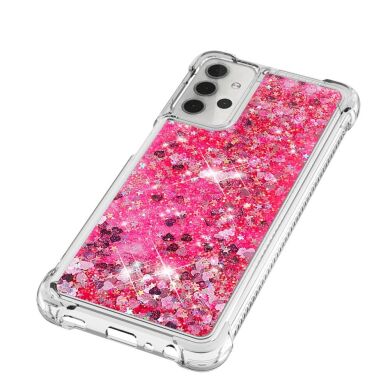 Силіконовий (TPU) чохол Deexe Liquid Glitter для Samsung Galaxy A32 5G (А326) - Pink Hearts