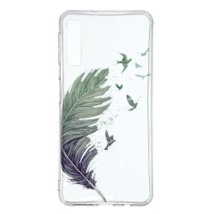 Силиконовый (TPU) чехол Deexe Pretty Glossy для Samsung Galaxy A7 2018 (A750) - Feather