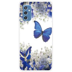 Силиконовый (TPU) чехол Deexe Pretty Glossy для Samsung Galaxy M52 (M526) - Blue Butterflies