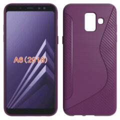 Силиконовый (TPU) чехол Deexe S Line для Samsung Galaxy A6 2018 (A600) - Dark Purple