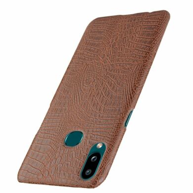Защитный чехол Deexe Croco Style для Samsung Galaxy A10s (A107) - Brown