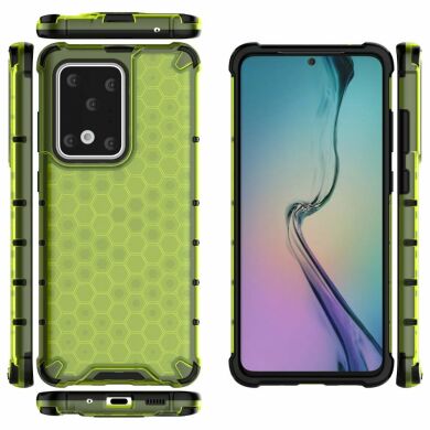 Защитный чехол Deexe Honeycomb Series для Samsung Galaxy S20 Ultra (G988) - Green