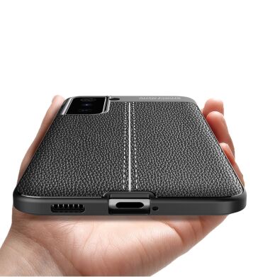 Защитный чехол Deexe Leather Cover для Samsung Galaxy S21 Plus - Black