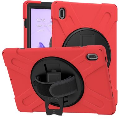 Защитный чехол Deexe Rotation Hybrid для Samsung Galaxy Tab S7 FE (T730/T736) - Red / Black