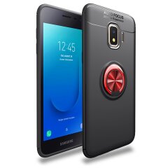 Захисний чохол UniCase Magnetic Ring для Samsung Galaxy J2 Core (J260) - Black / Red
