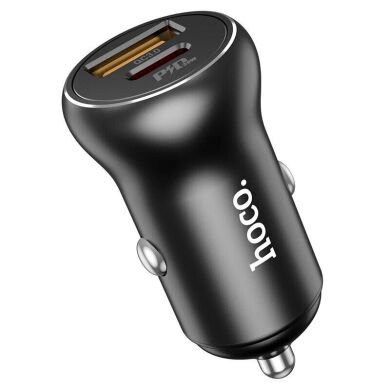 Автомобильное зарядное устройство Hoco NZ5 Smooth Road PD30W + QC3.0 - Black