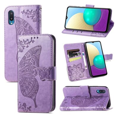 Чехол UniCase Butterfly Pattern для Samsung Galaxy A02 (A022) - Purple