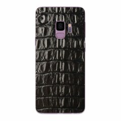 Кожаная наклейка Glueskin для Samsung Galaxy S9 (G960) - Black Alligator