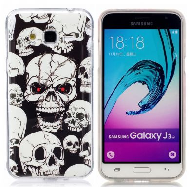 Силиконовый (TPU) чехол Deexe LumiCase для Samsung Galaxy J3 2016 (J320) - Mystique Skulls