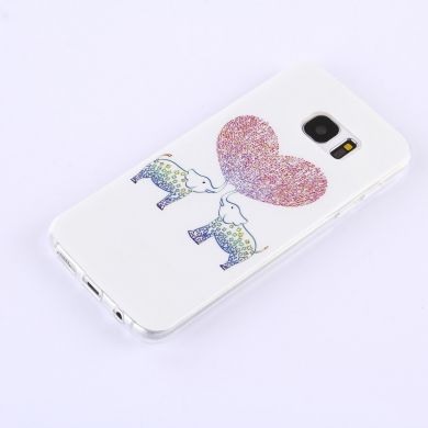 Силиконовая накладка Deexe Life Style для Samsung Galaxy S7 edge (G935) - Sweet Elephants
